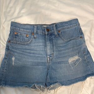 Madewell Distressed high rise denim Shorts
